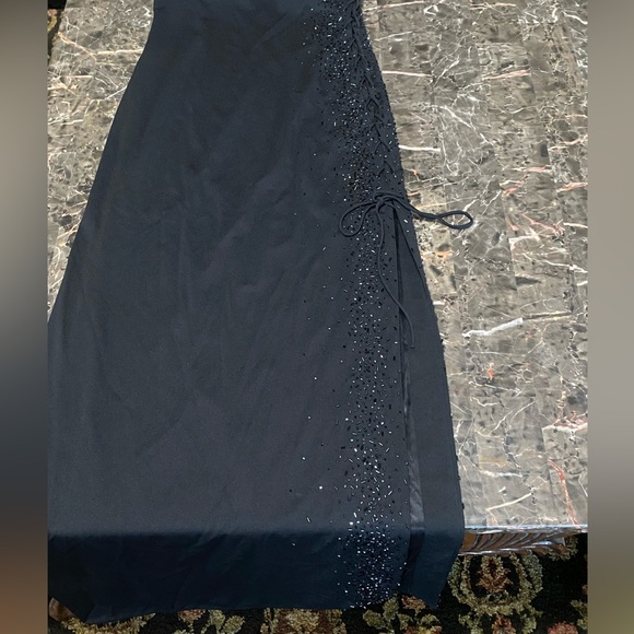 Niki By Niki Levi’s Black Formal Dress With Beading Laces Up The Side - Picture 7 of 10